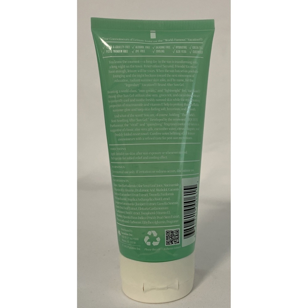 Vacation After Sun Gel Soothing Aloe Vera Gel ~ 6 Fl Oz ~ SEALED - Picture 3 of 5